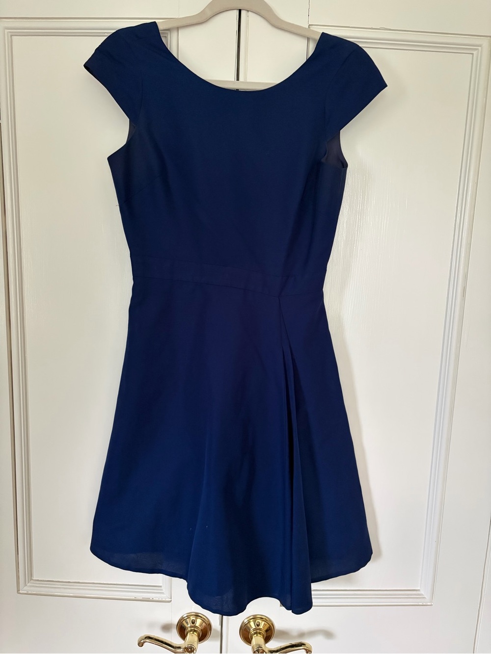 J. Crew Navy Cap-Sleeve Fit & Flare Dress